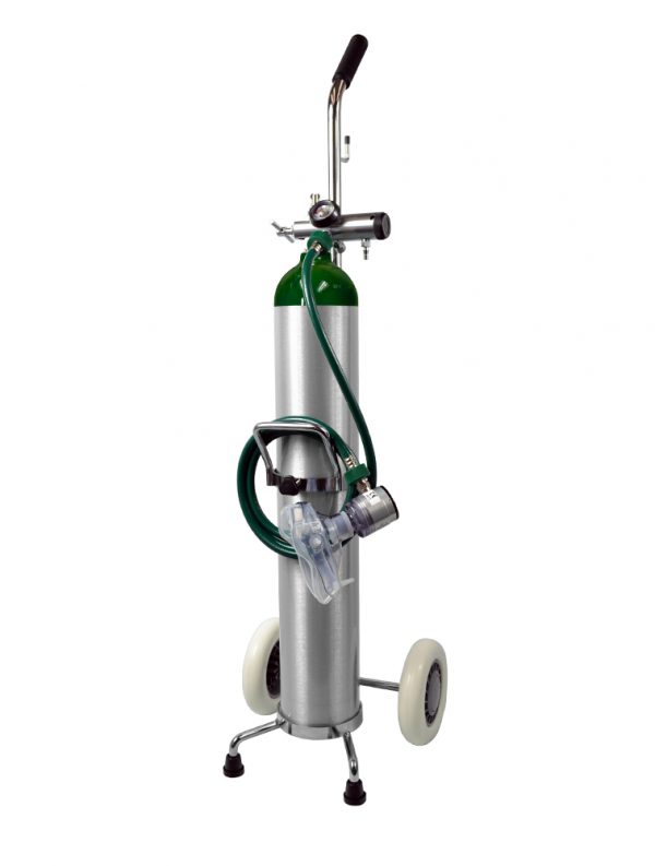 E Oxygen Cylinder Resuscitator Kit on Cart
